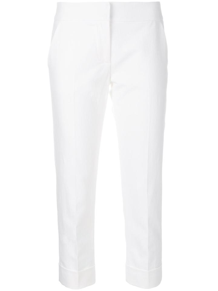 Paule Ka Cropped Slim Fit Trousers - White