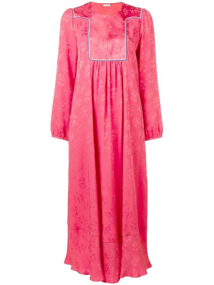 Vilshenko Long Embroidered Dress - Pink & Purple