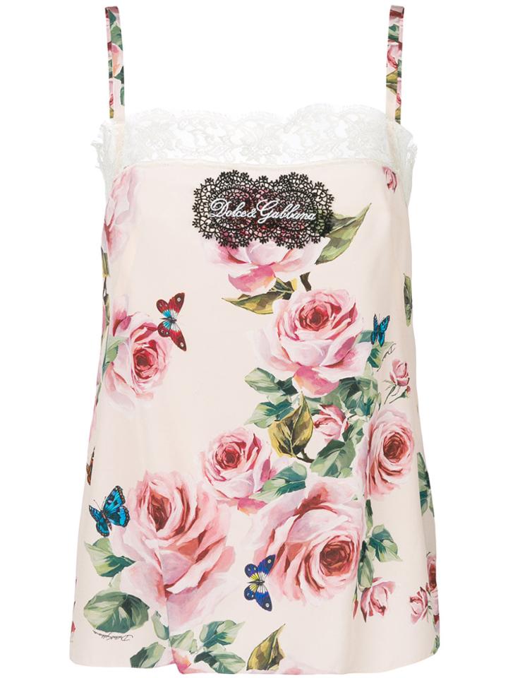 Dolce & Gabbana Floral Camisole - Pink & Purple