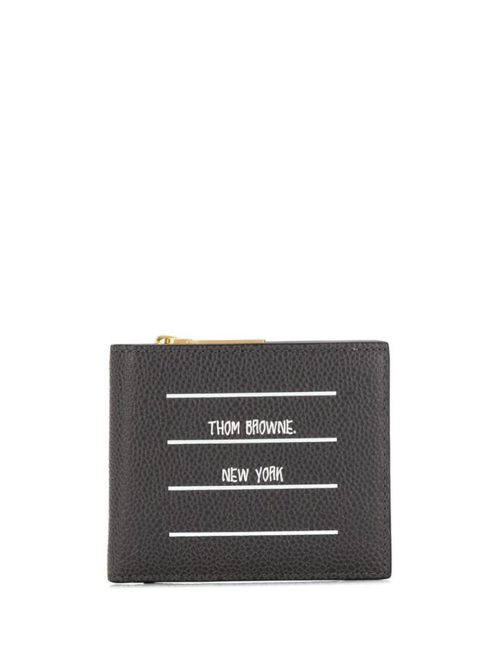 Thom Browne Paper Label Bi-fold Wallet - Grey