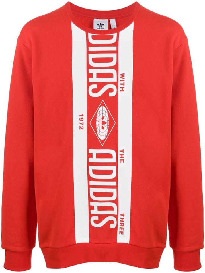 Adidas Scarf Crew-neck Sweatshirt - Red