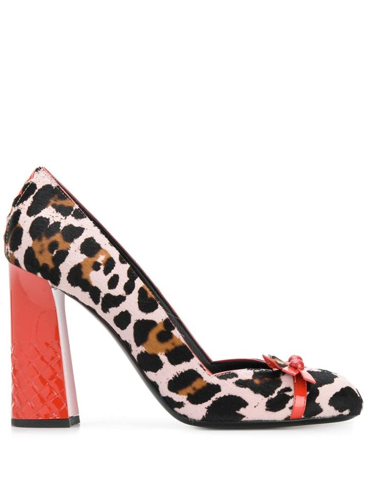 Bottega Veneta Topette Leopard Print Pumps - Pink