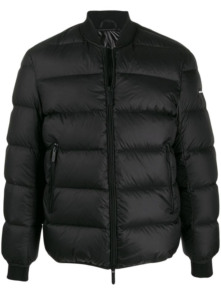 Emporio Armani Printed 'the Eagle Brand' Padded Jacket - Black