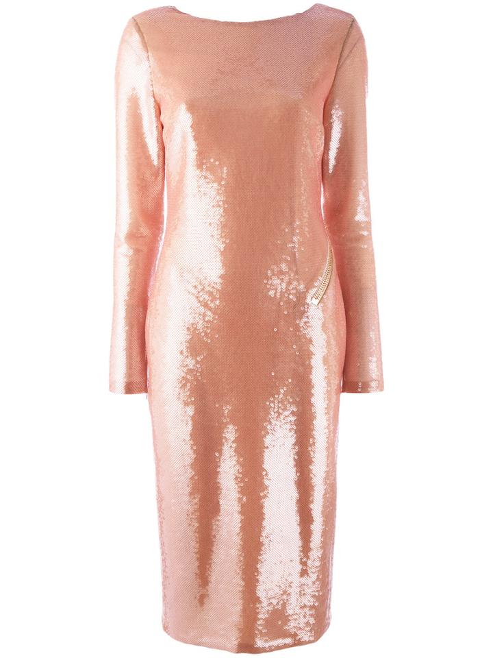 Tom Ford - Longsleeve Sequin Dress - Women - Silk/polyamide/spandex/elastane - 42, Pink/purple, Silk/polyamide/spandex/elastane