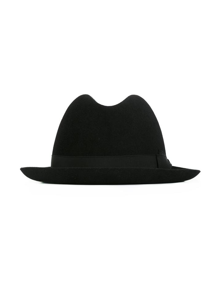 Borsalino Trilby Hat, Men's, Size: 58, Black, Wool Felt