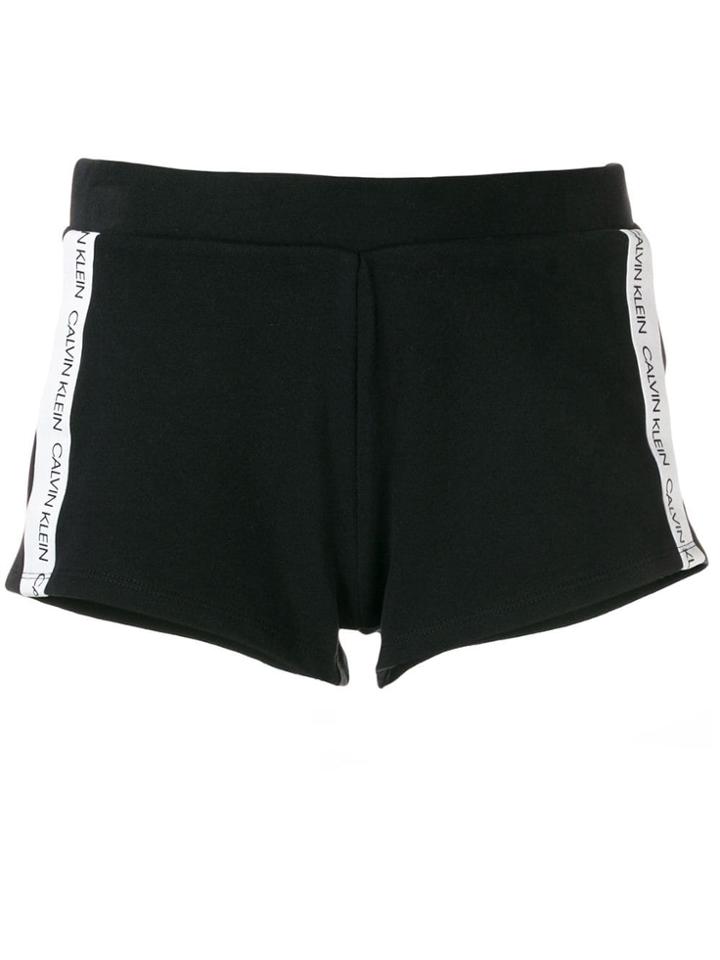 Calvin Klein Logo Print Stripe Shorts - Black