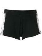 Calvin Klein Logo Print Stripe Shorts - Black