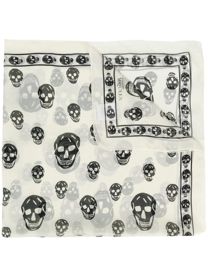 Alexander Mcqueen Skull Print Scarf - Neutrals