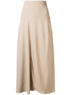 Victoria Beckham High Waist Curve Skirt - Neutrals
