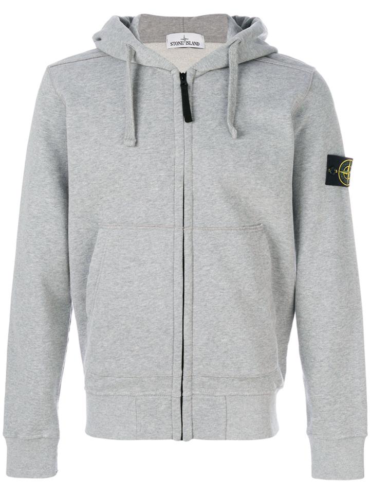 Stone Island Zipped Hoodie - Grey