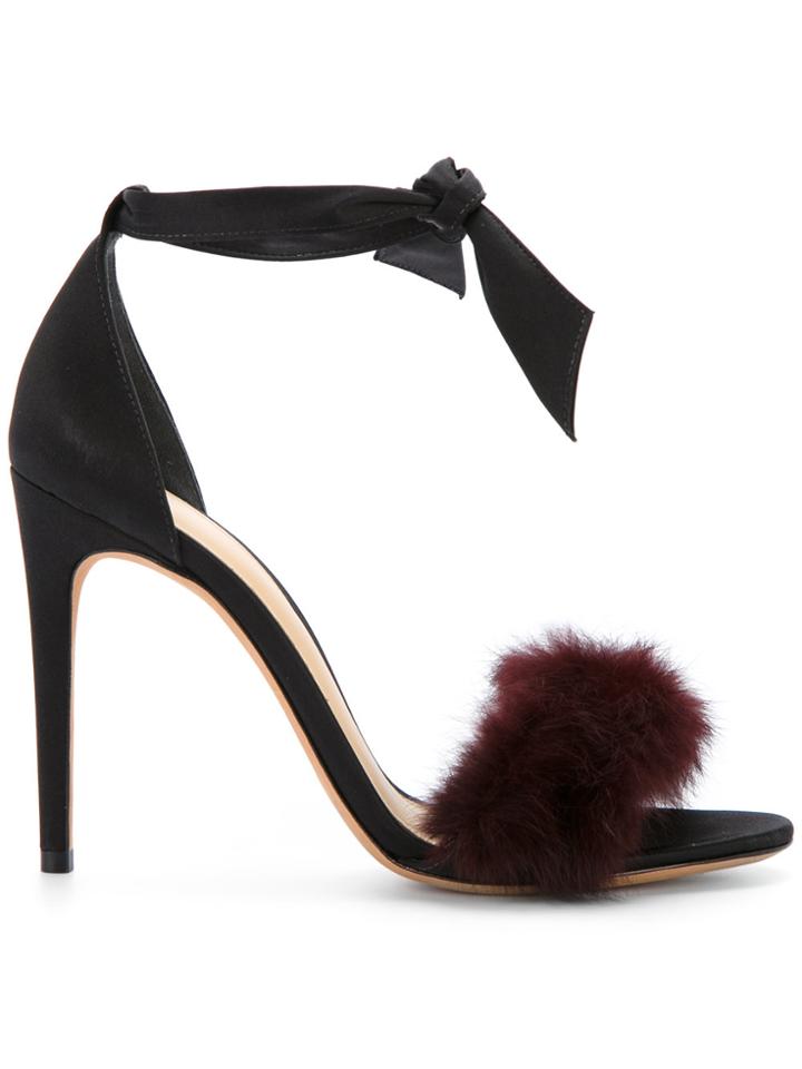 Alexandre Birman Fur Sandals - Black
