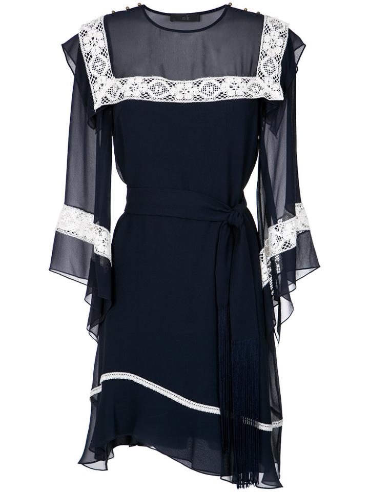 Nk Lace Inserts Dress - Blue