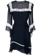 Nk Lace Inserts Dress - Blue