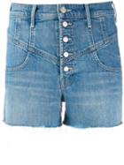 Mother High Waisted Denim Shorts - Blue