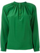 Vanessa Bruno Neck Plaket Blouse, Women's, Size: 34, Green, Silk