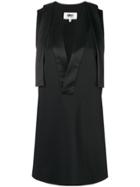 Mm6 Maison Margiela Plunge Neck Longline Tank - Black