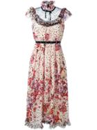Giamba Floral Print Midi Dress, Women's, Size: 40, Nude/neutrals, Silk/polyamide/polyester