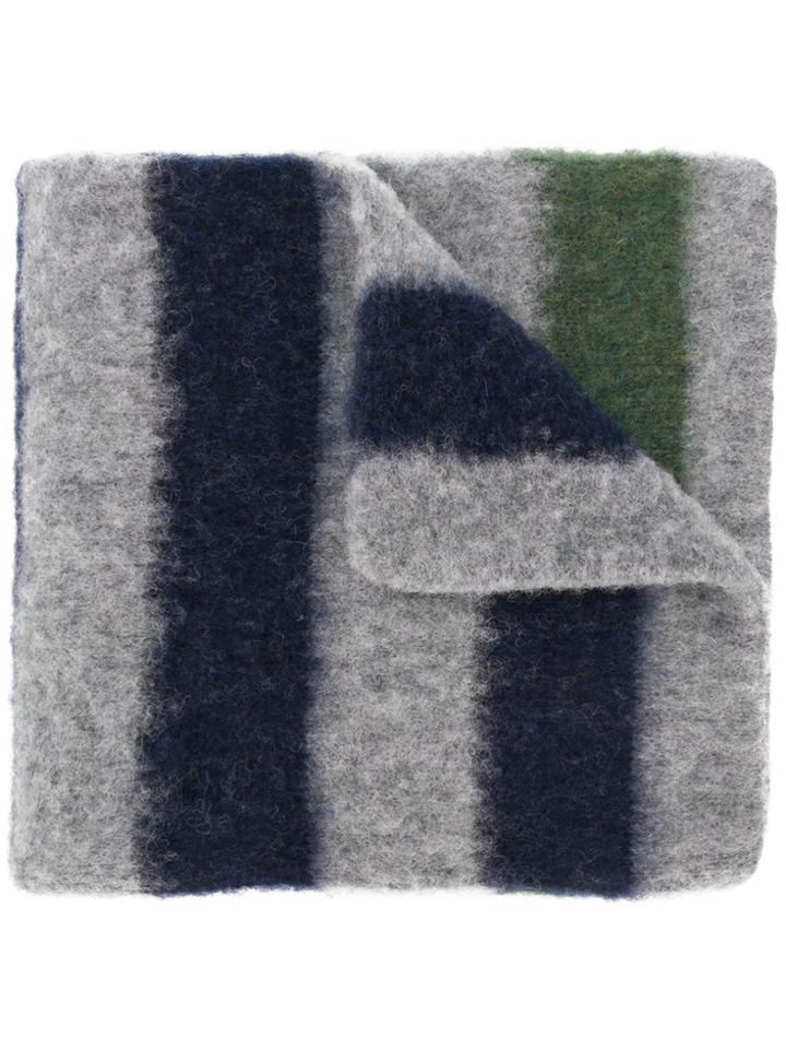 Howlin' Striped Knit Scarf - Grey