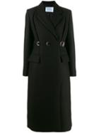 Prada Clip Detailed Peacoat - Black