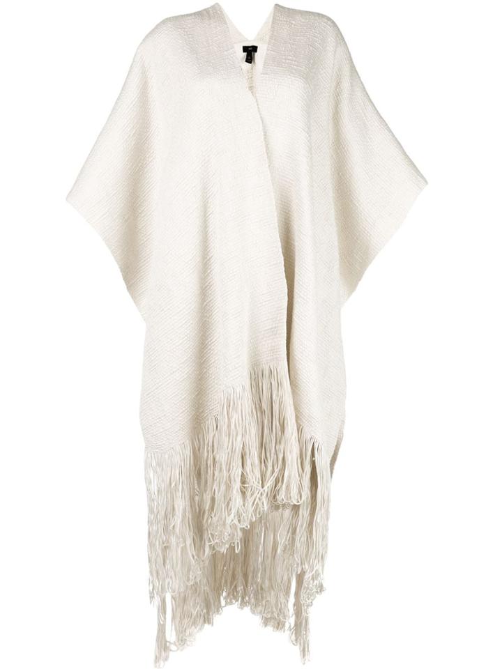 Voz Fringed Cardi-coat - White