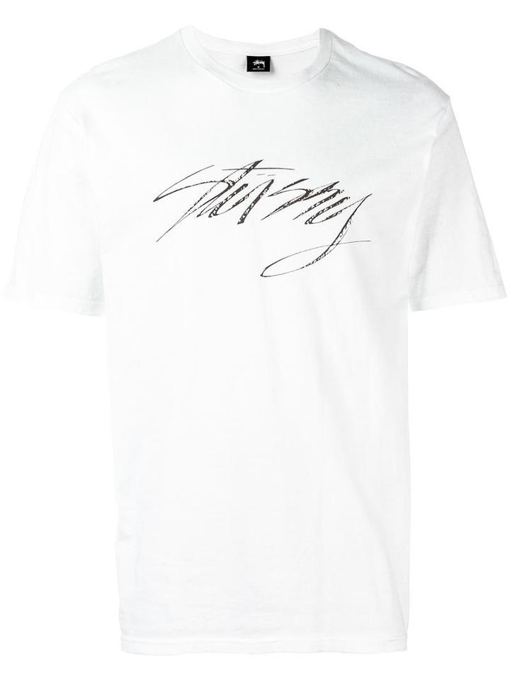 Stussy 'hand' T-shirt, Men's, Size: Small, White, Cotton