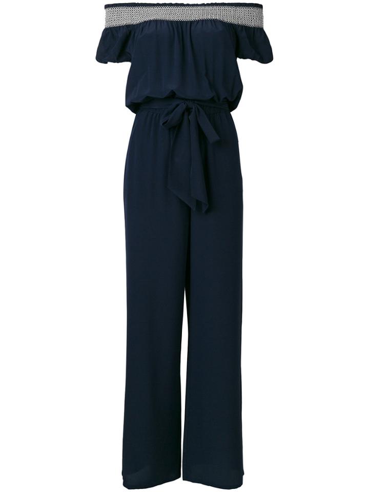Tory Burch Misty Smocked Jumpsuit - Blue