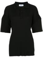Irene Oversized Sleeve Polo Shirt - Black