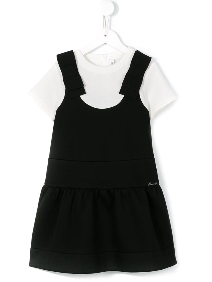 Simonetta Trompe-l'oeil Dress, Girl's, Size: 6 Yrs, Black