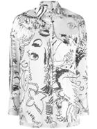 Edda Charcoal Print Shirt - White