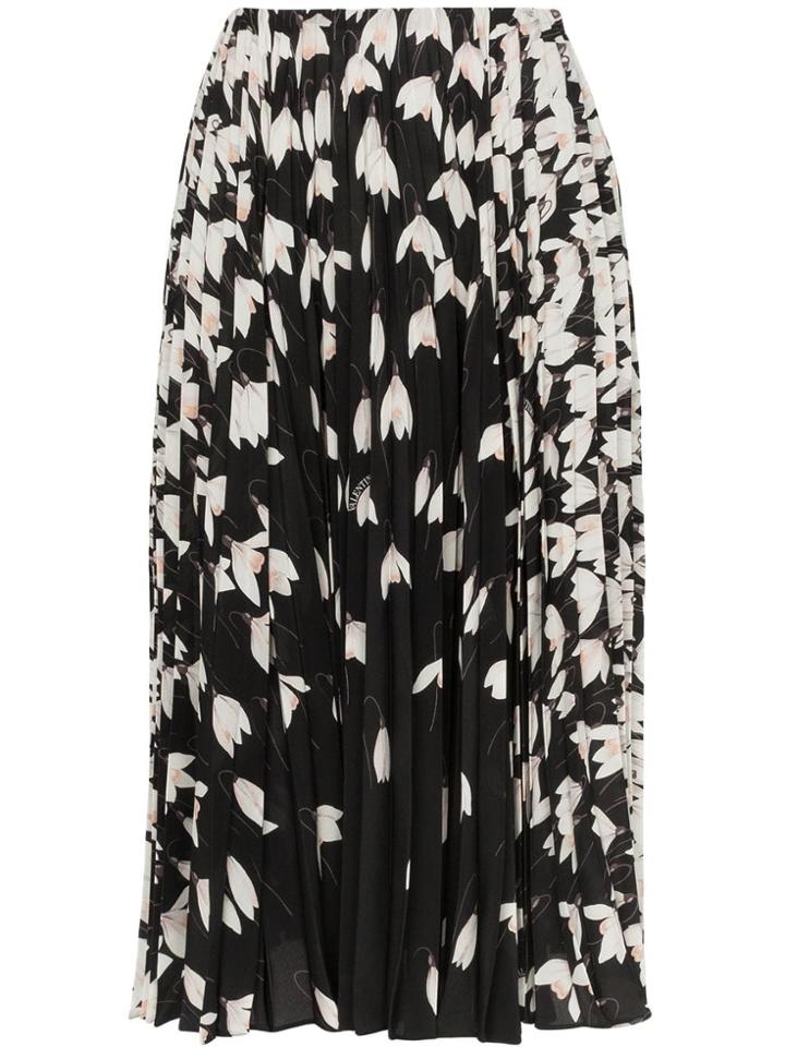 Valentino Bucaneve Floral Print Midi Skirt - Multicolour