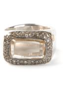 Rosa Maria 'nasila' Grey Diamond Topaz Ring - Metallic