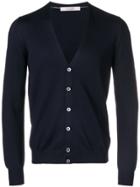 La Fileria For D'aniello V-neck Button Cardigan - Blue