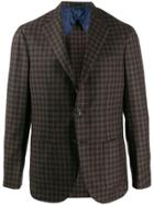 Barba Fitted Check Blazer - Brown