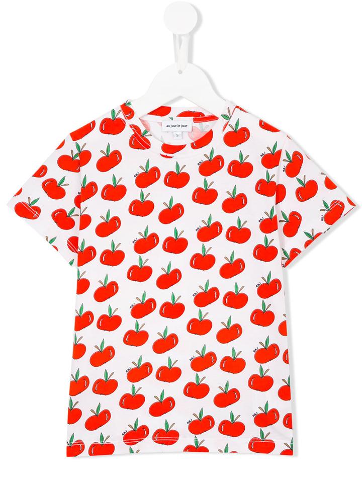 Au Jour Le Jour Kids Apple T-shirt, Girl's, Size: 8 Yrs, White