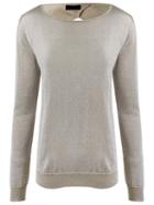 Andrea Bogosian Open Back Blouse, Women's, Size: Medium, Grey, Polyester/viscose