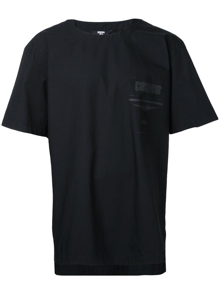 General Idea Tonal Print T-shirt, Men's, Size: 48, Black, Cotton