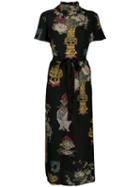 Red Valentino Redvalentino Floral Print Midi Dress - Black