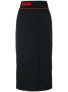 Milly Tailored Pencil Midi Skirt - Black