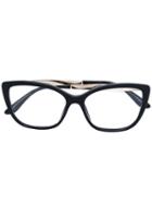Dolce & Gabbana Eyewear - Cat-eye Frame Glasses - Women - Acetate/metal (other) - 54, Black, Acetate/metal (other)