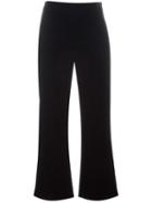 Giorgio Armani Cropped Velvet Trousers, Women's, Size: 44, Black, Viscose/cupro/spandex/elastane