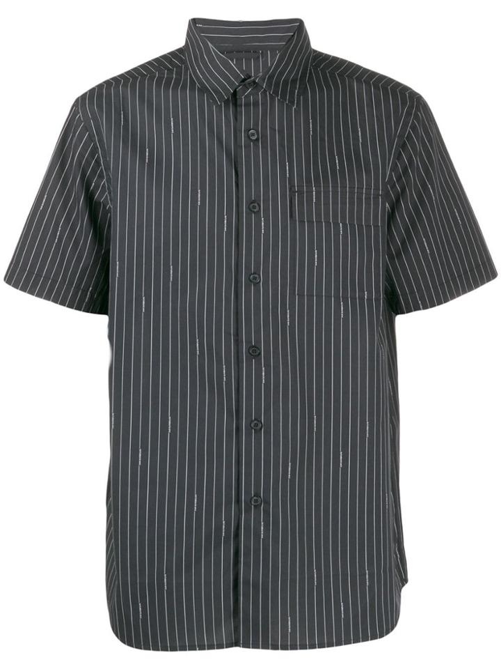 Saturdays Nyc Logo Stripe Shirt - Black