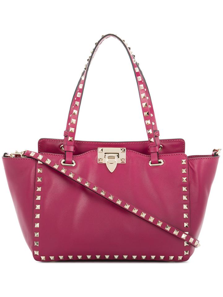 Valentino Valentino Garavani Rockstud Trapeze Tote - Pink & Purple