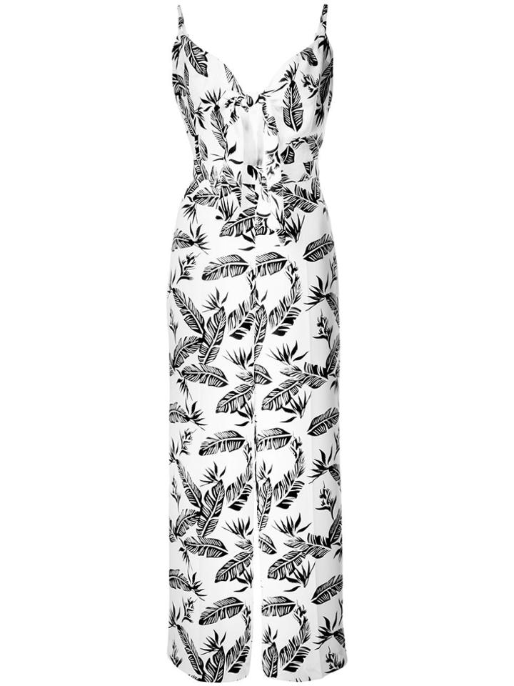 Jay Godfrey Feather Print Jumpsuit - White
