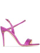 Jennifer Chamandi Tommaso 105mm Croc-effect Sandals - Pink
