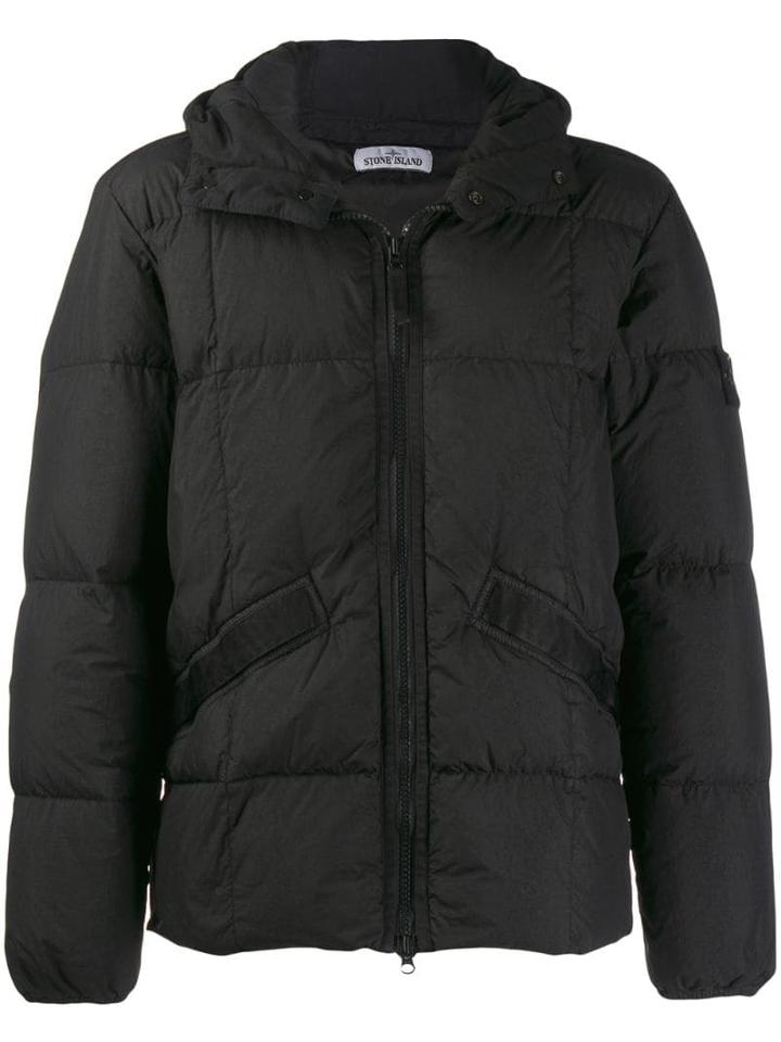 Stone Island Padded Hooded Jacket - Black
