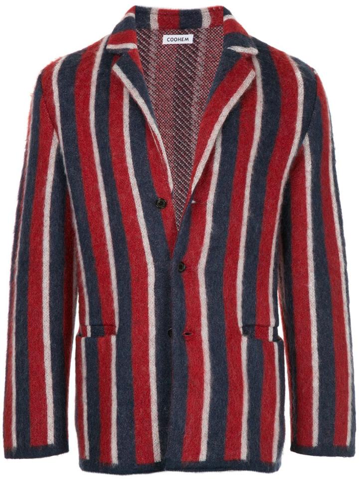 Coohem Striped Blazer - Blue