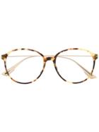 Dior Eyewear Two Tone Glasses - Brown