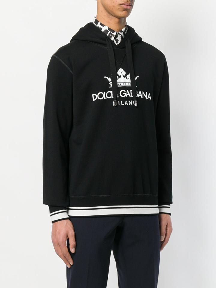Dolce & Gabbana Logo Print Hoodie - Black