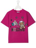 Moschino Kids Teen Spacebear Logo T-shirt - Pink