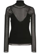 Proenza Schouler Sheer Knitted Jumper - Black